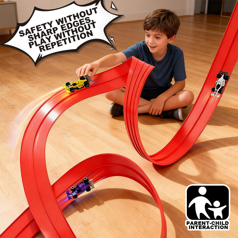 Kids Education Things - Free-assembly track car | Flexible soft