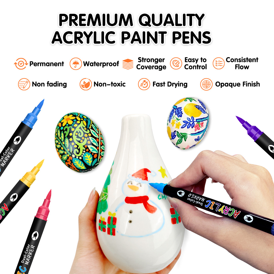 Acrylic Paint Markers Dual Tip - Kids Education Tips 评论和价格