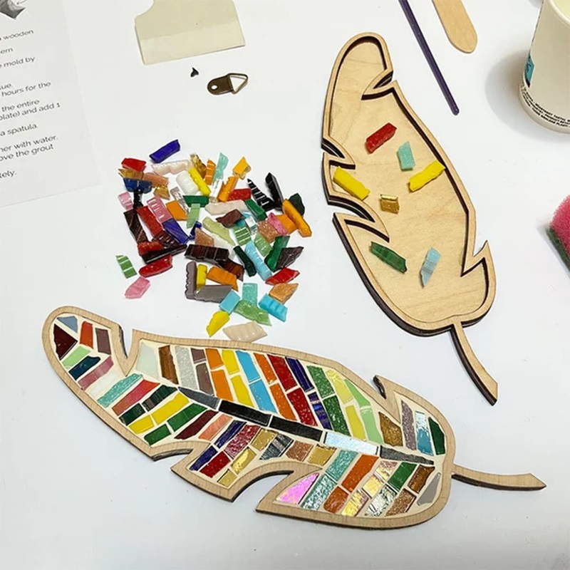 DIY Mosaic Coaster Colored Fea - Kids Education Things 评论和价格